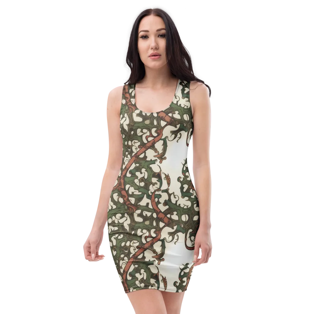 Russet Verdure on Bodycon Dress — Front
