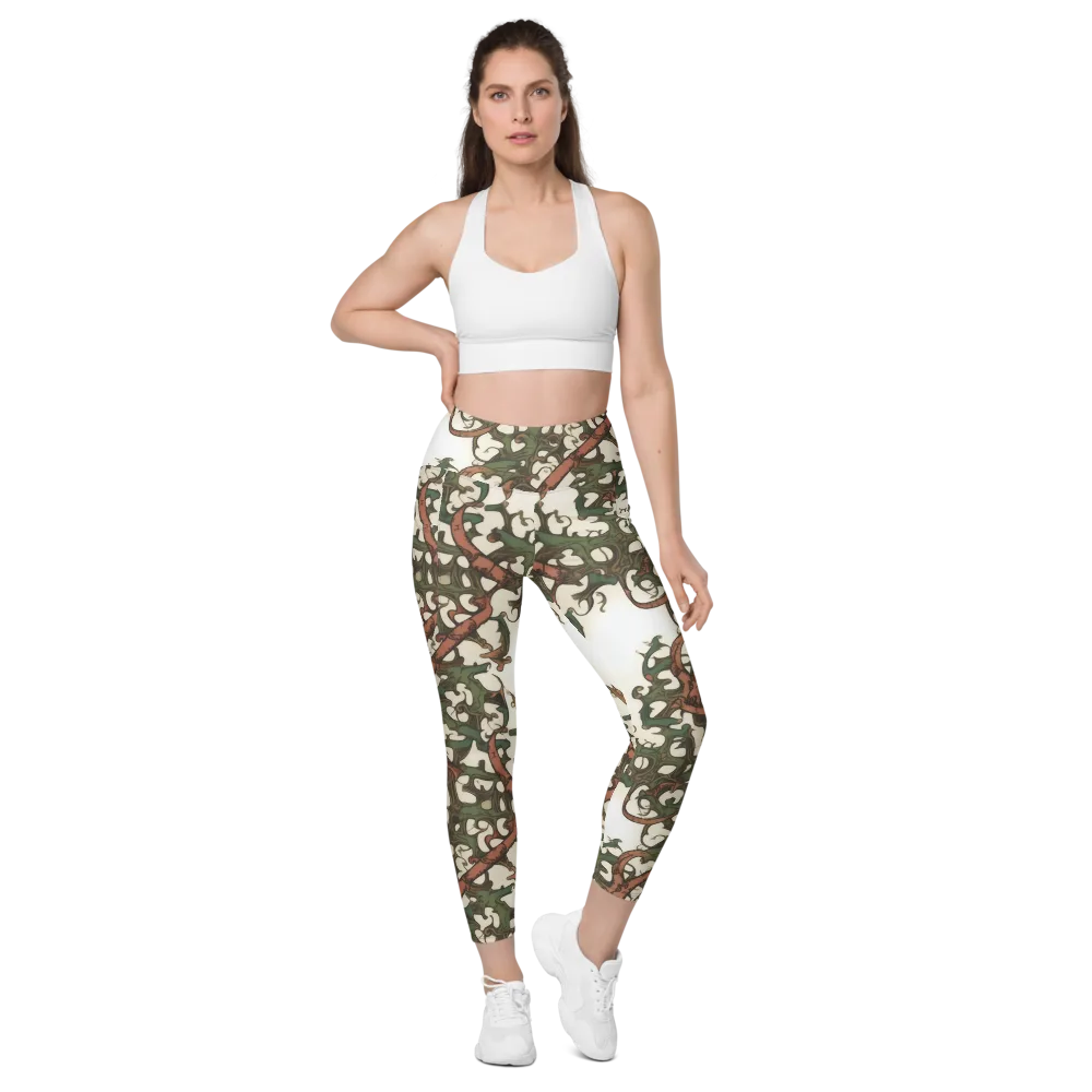 Russet Verdure on Leggings with Pockets — Front