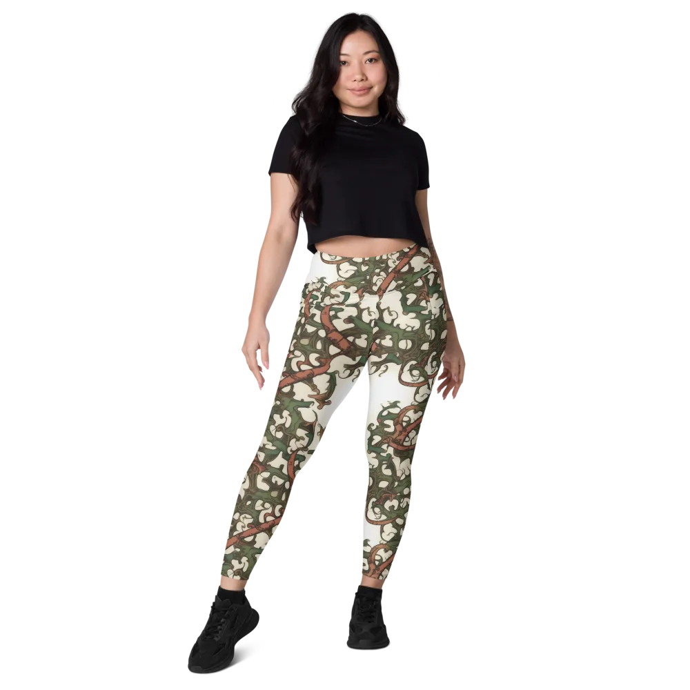 Russet Verdure on Leggings with Pockets — Front