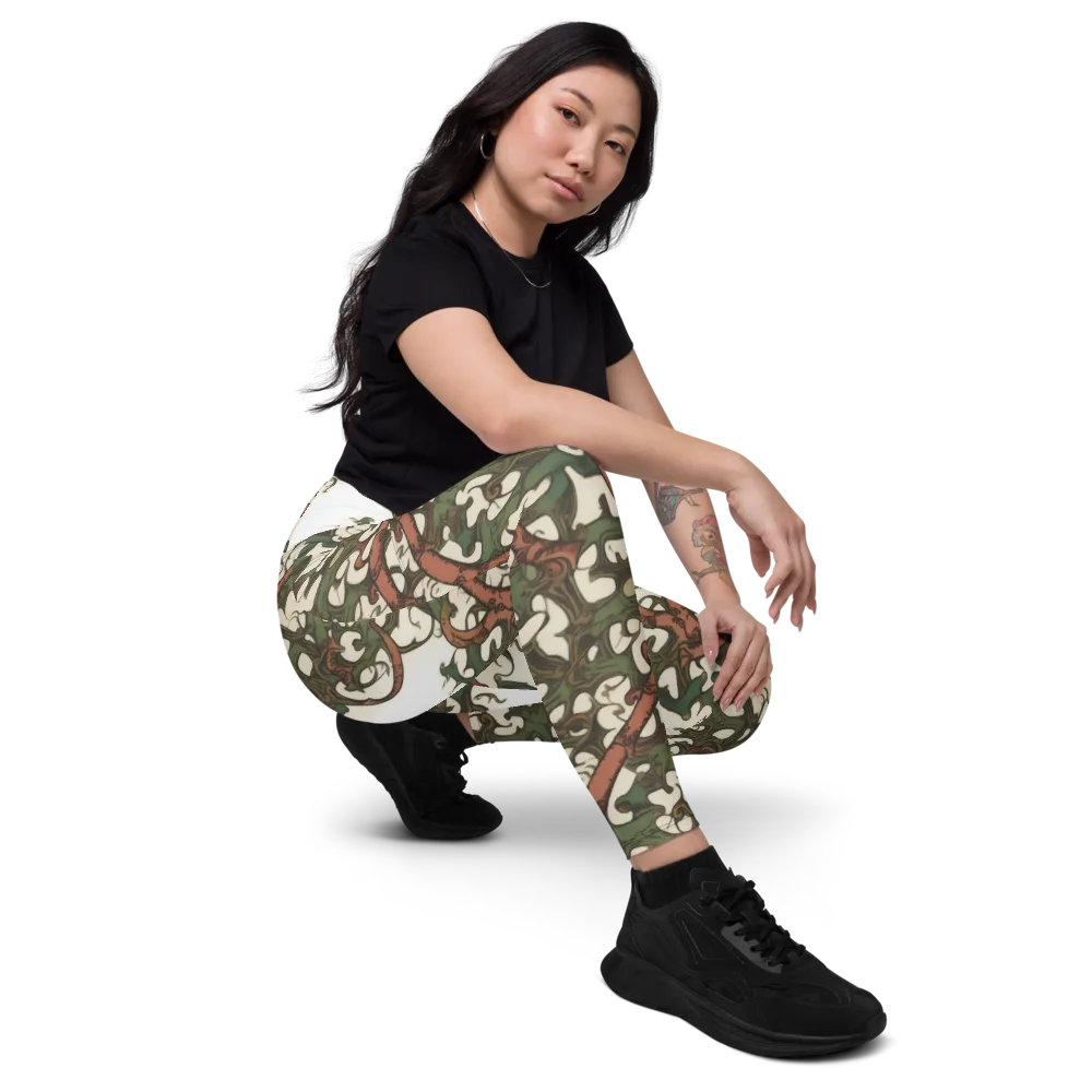 Russet Verdure on Leggings with Pockets — Right Front