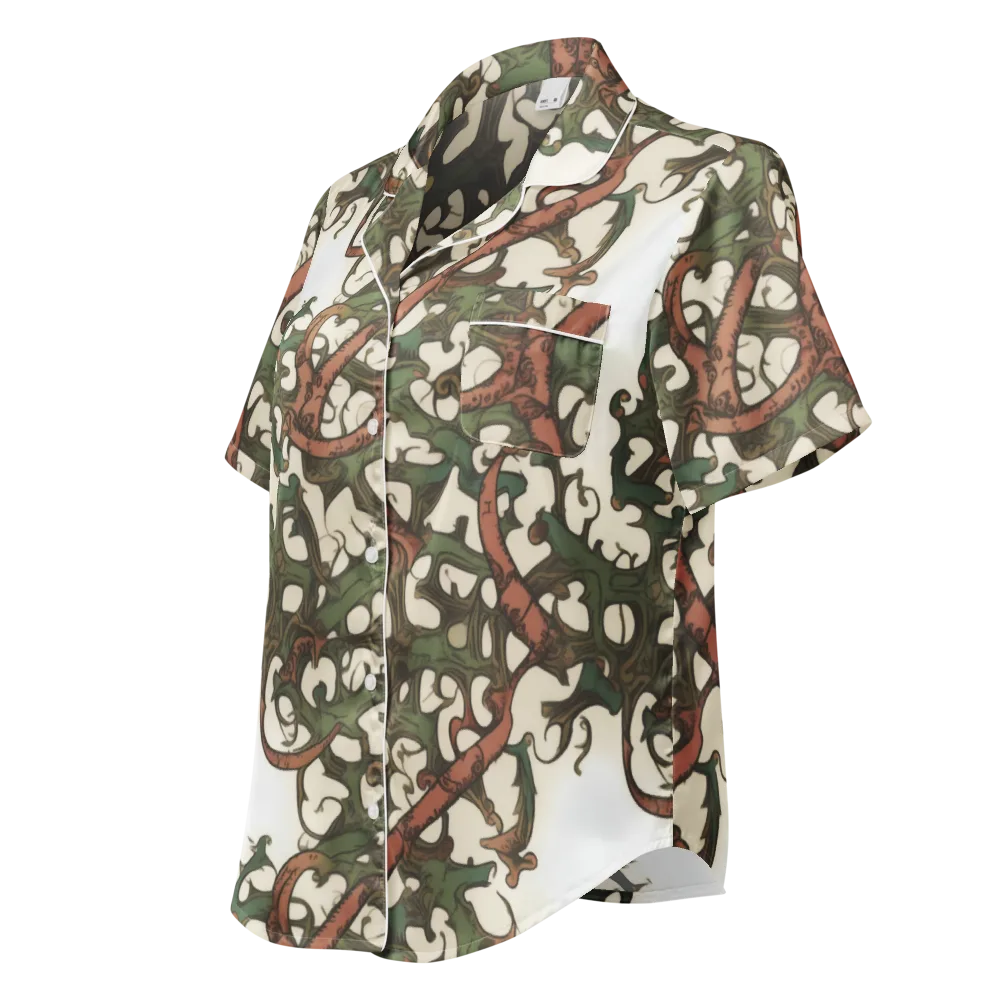 Russet Verdure on Women's Short Sleeve Pajama Top — Left Front