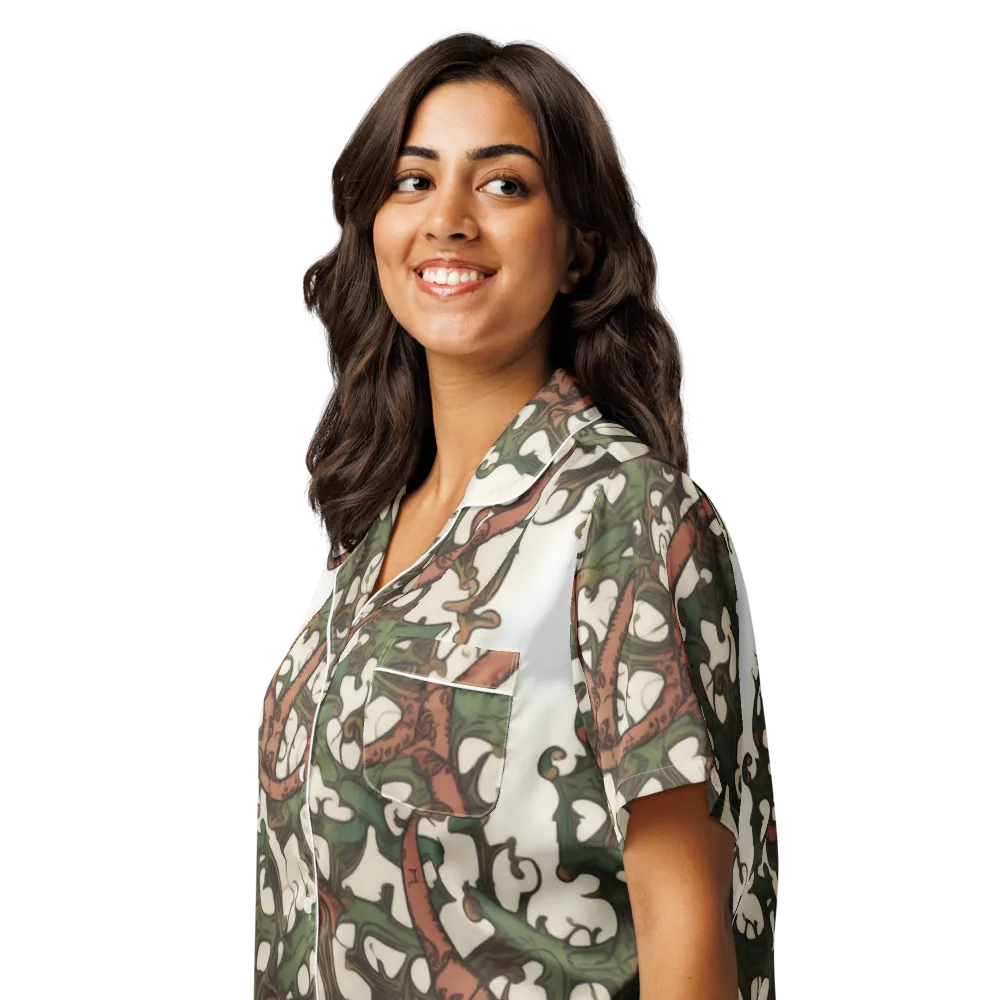 Russet Verdure on Women's Short Sleeve Pajama Top — Left Front