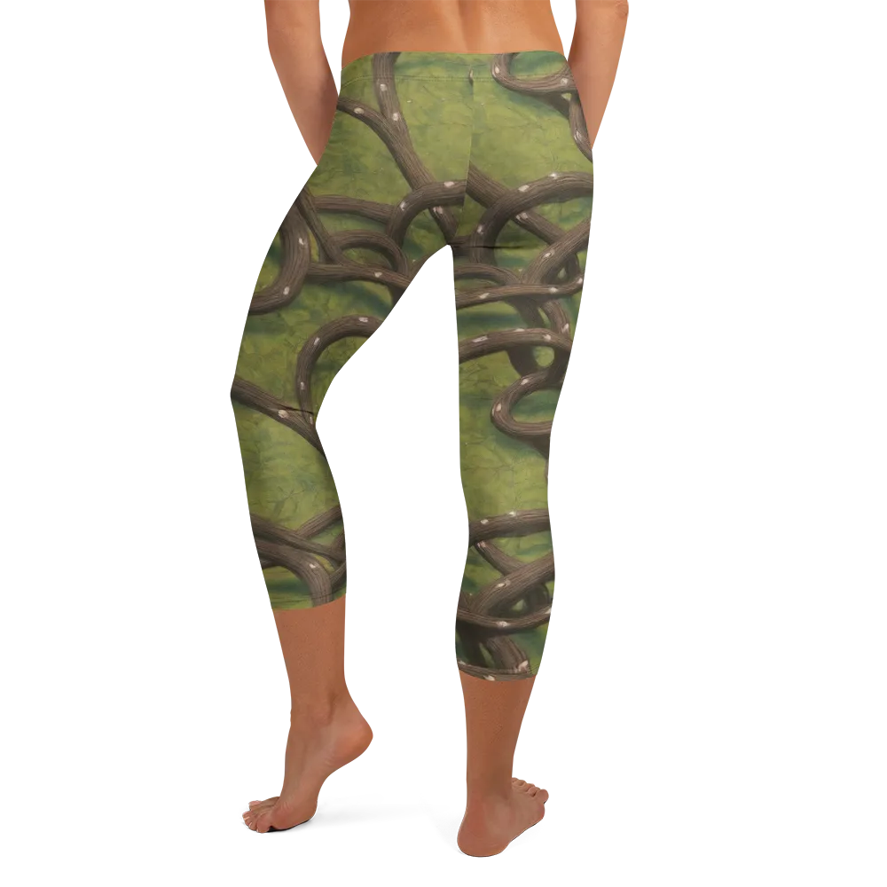 Vine Tangle on Capri Leggings — Back