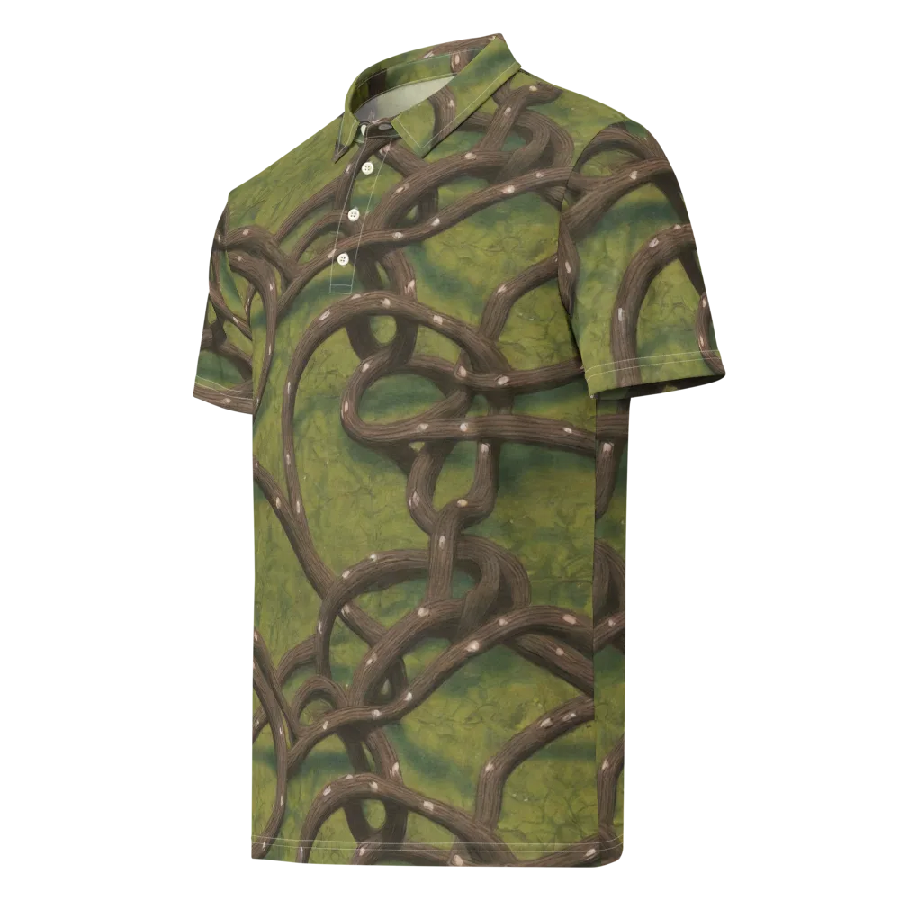 Vine Tangle on Men's Slim Fit Polo Shirt — Left Front
