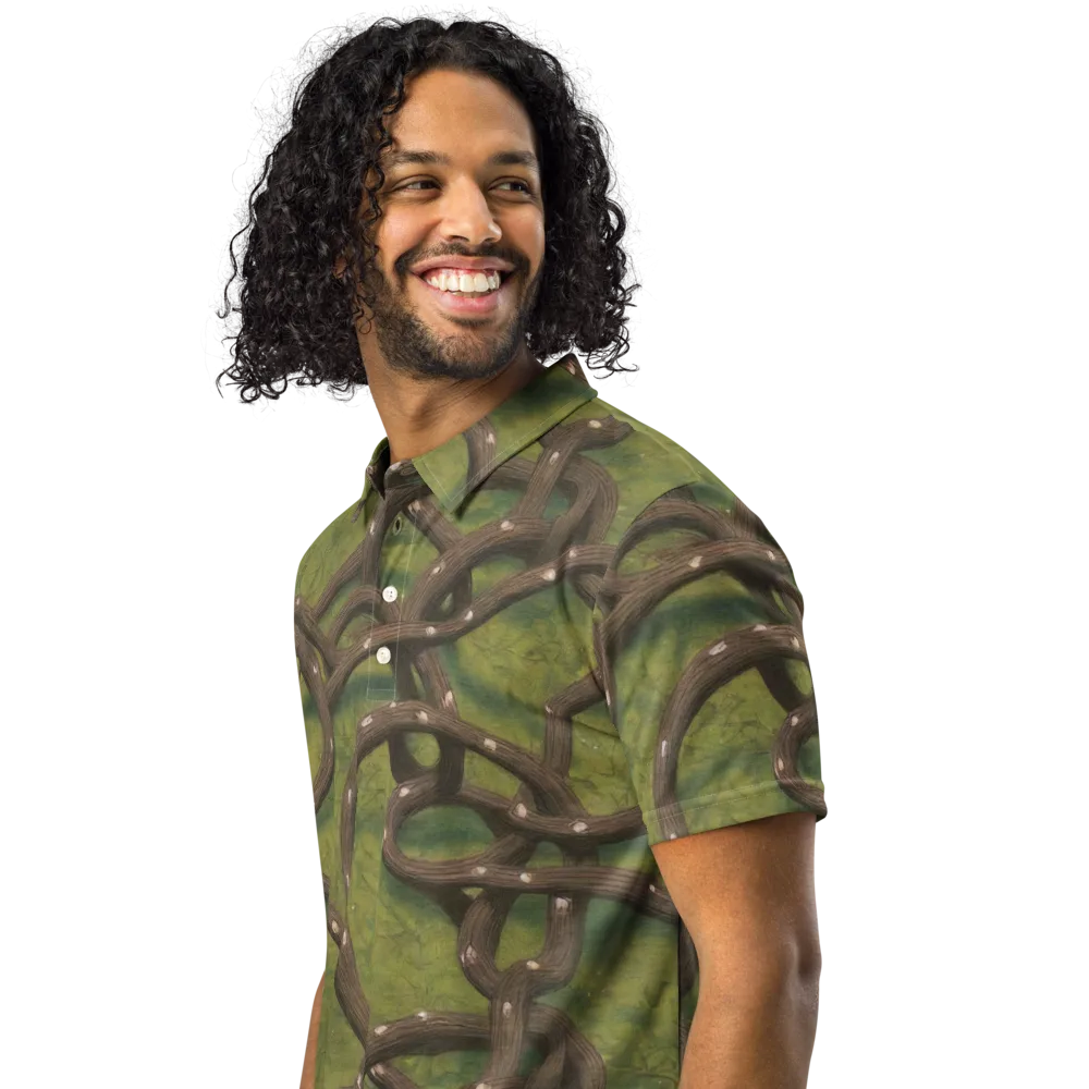 Vine Tangle on Men's Slim Fit Polo Shirt — Left Front