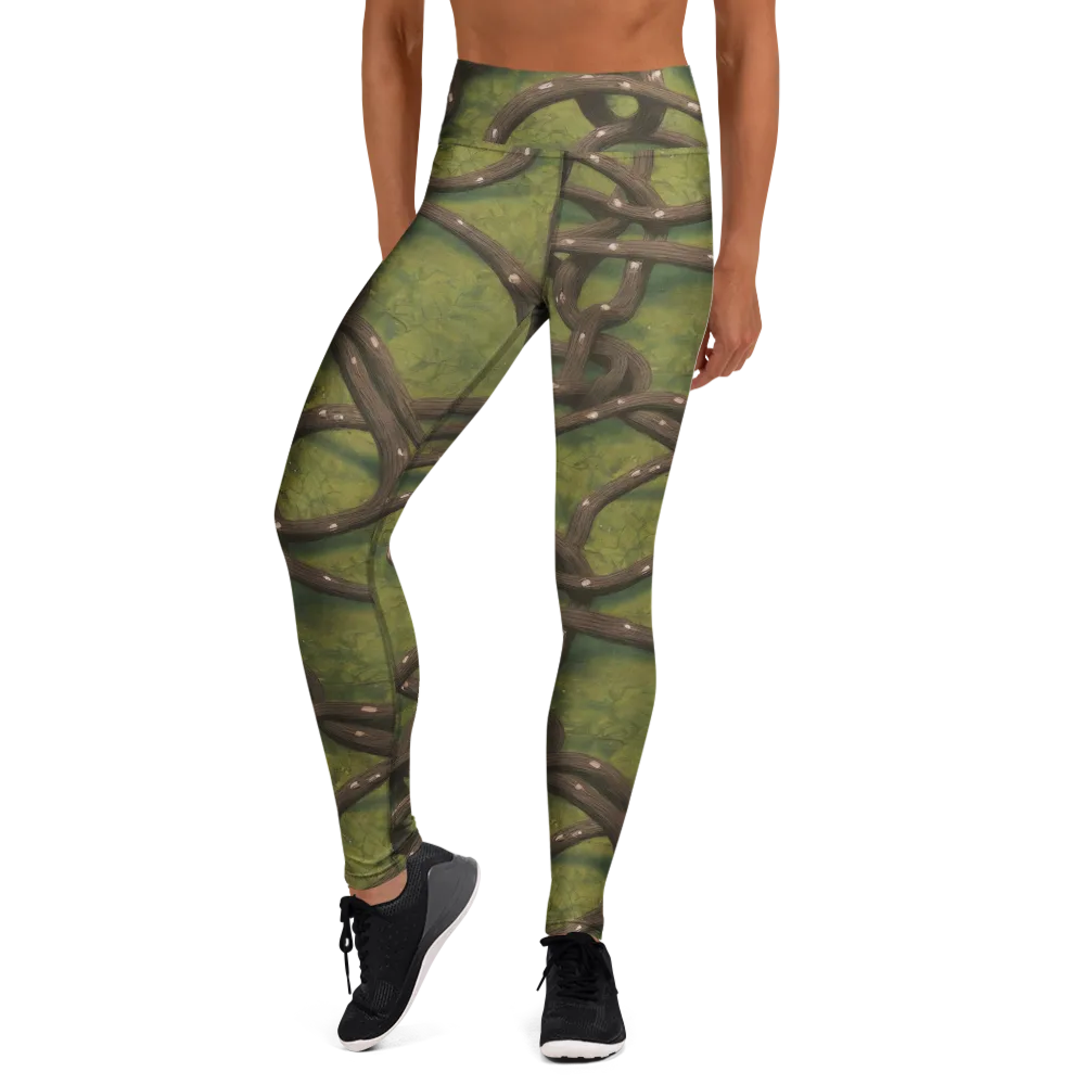 Vine Tangle on Yoga Leggings — Front