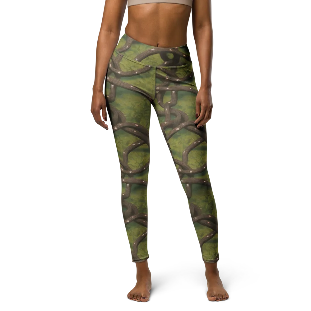 Vine Tangle on Yoga Leggings — Front