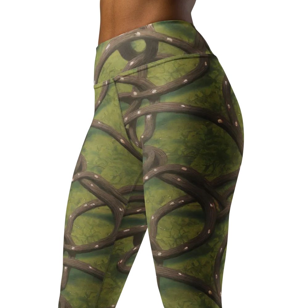 Vine Tangle on Yoga Leggings — Left Front