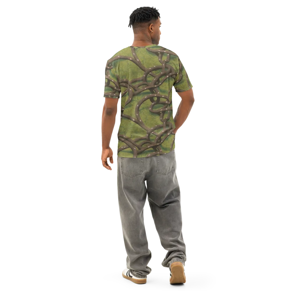 Vine Tangle on Men's Cotton Crew Neck T-Shirt — Back