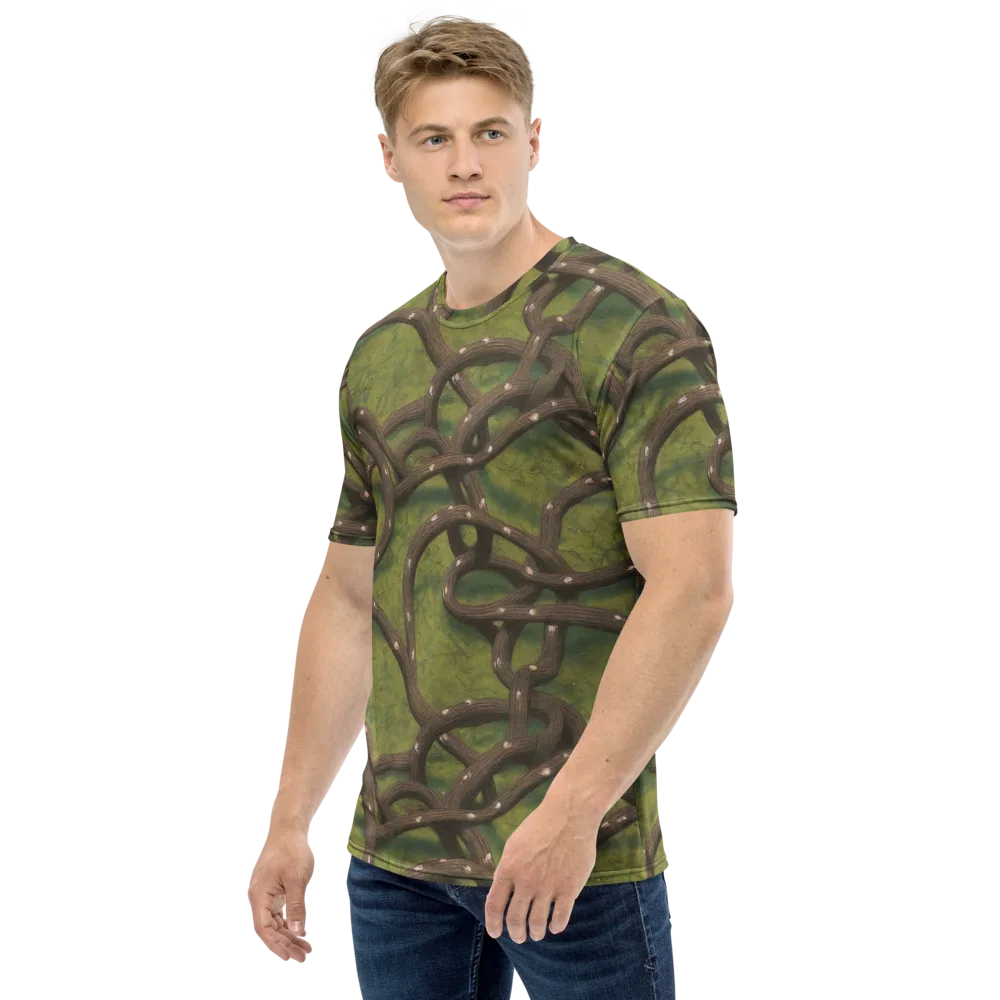 Vine Tangle on Men's Crew Neck T-Shirt — Left