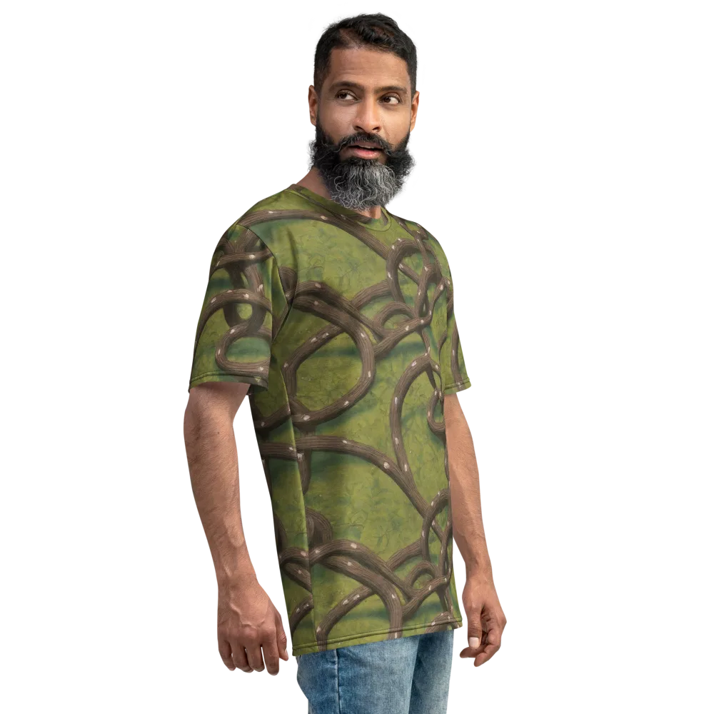 Vine Tangle on Men's Crew Neck T-Shirt — Right