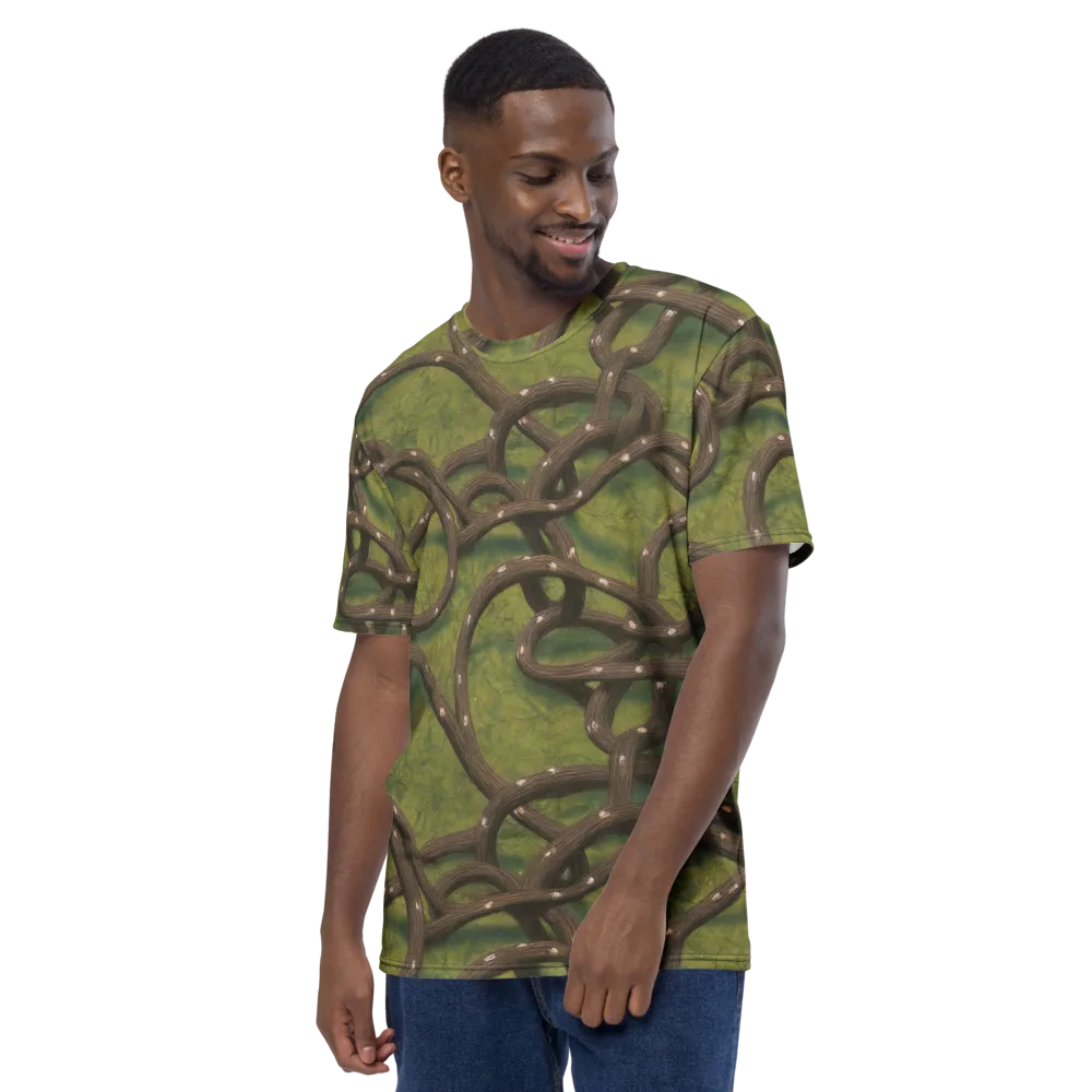 Vine Tangle on Men's Crew Neck T-Shirt — Left