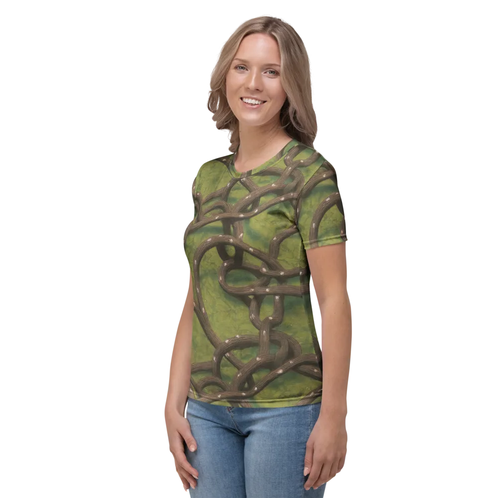 Vine Tangle on Women's Crew Neck T-Shirt — Left