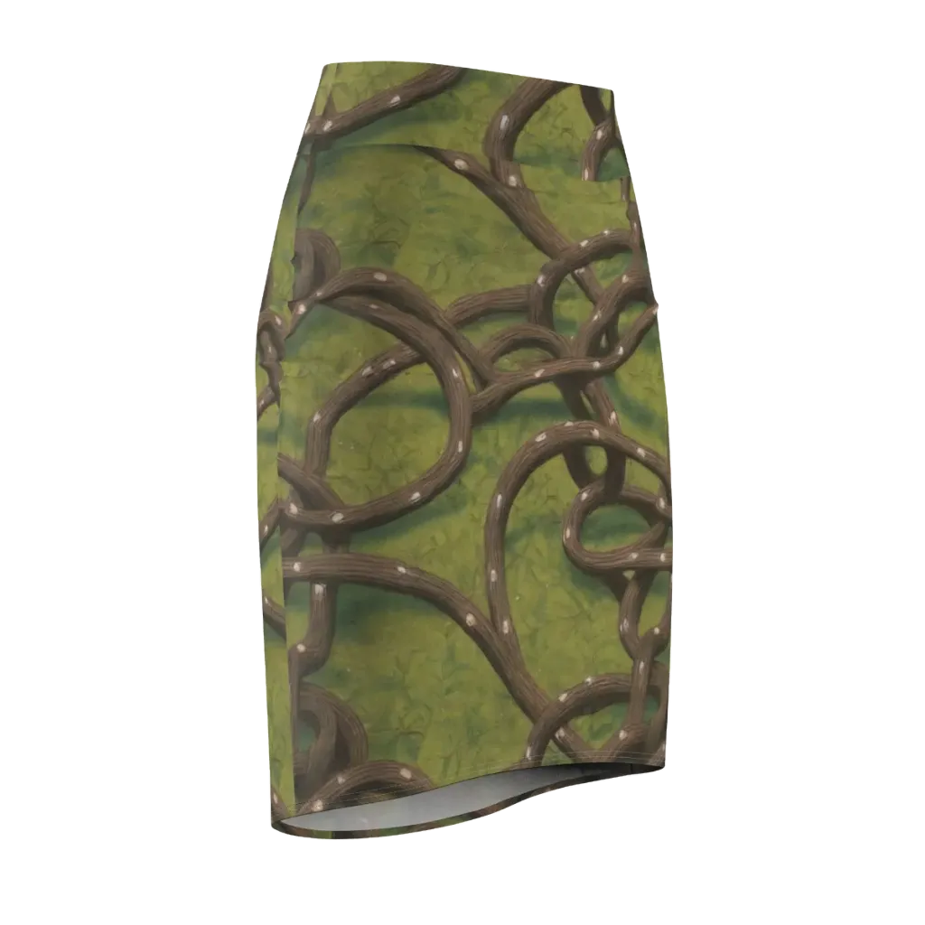 Vine Tangle on Pencil Skirt — Front Side