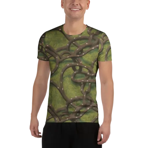Vine Tangle on a Men's Athletic T-Shirt