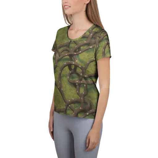 Vine Tangle on a Women's Athletic T-Shirt