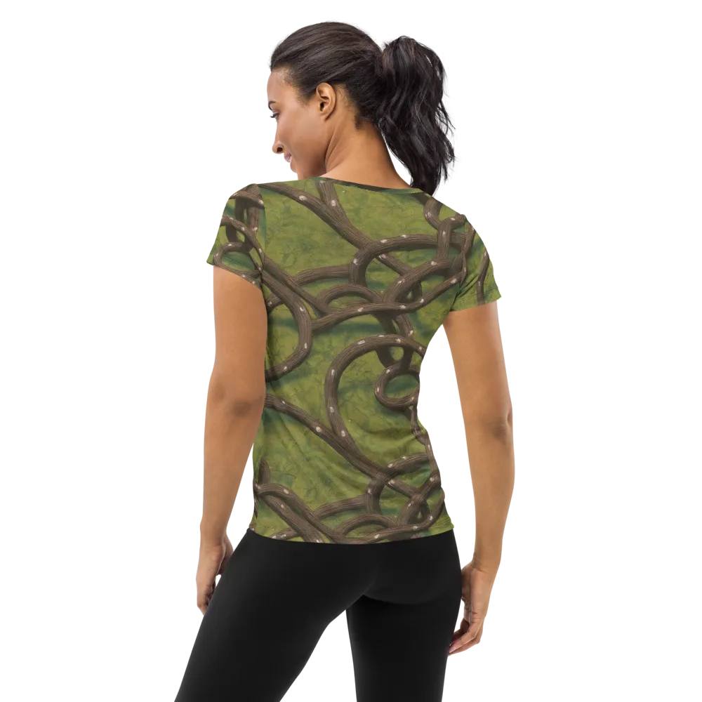 Vine Tangle on Women's Athletic T-Shirt — Back