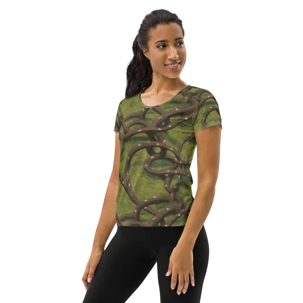Vine Tangle on Women's Athletic T-Shirt — Left