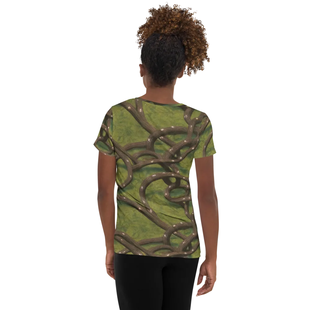 Vine Tangle on Women's Athletic T-Shirt — Back