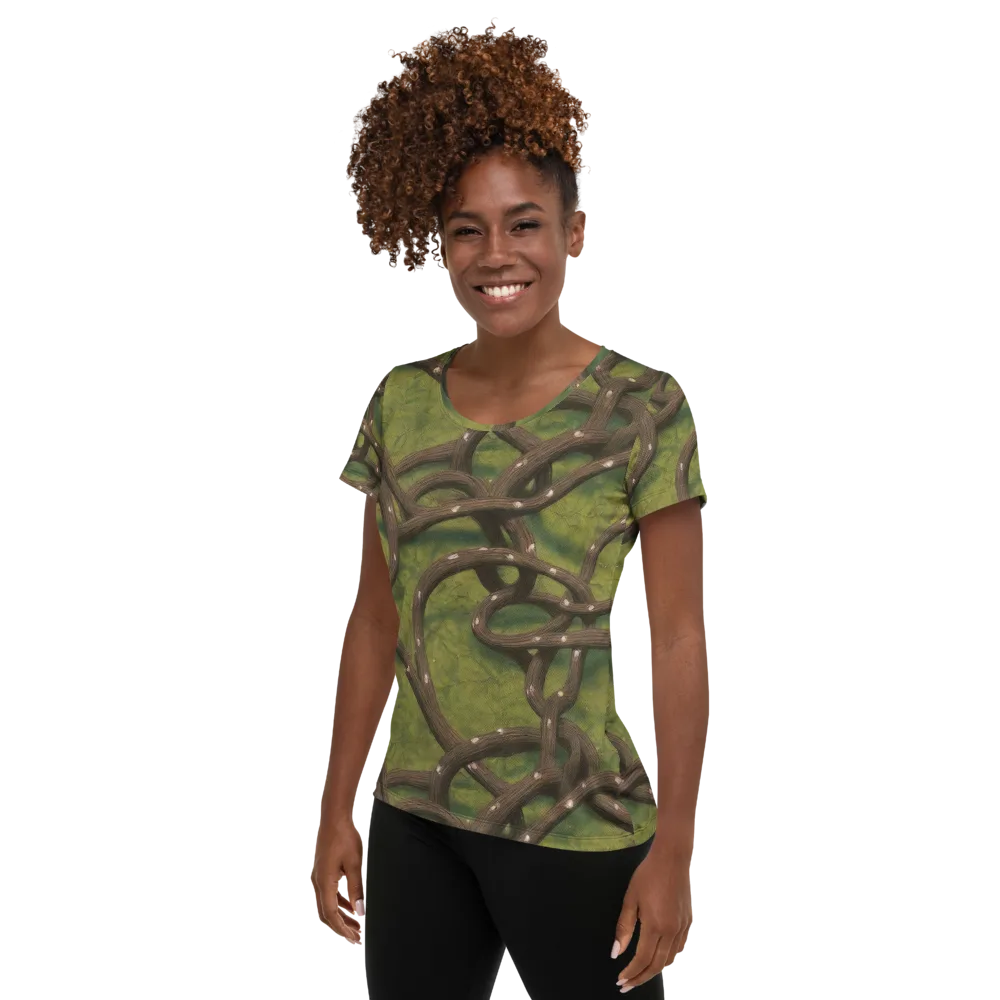 Vine Tangle on Women's Athletic T-Shirt — Left