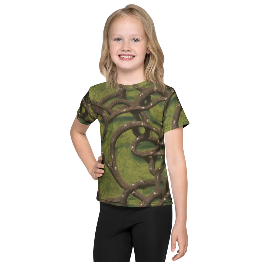Vine Tangle on Kids Crew Neck T-Shirt — Front