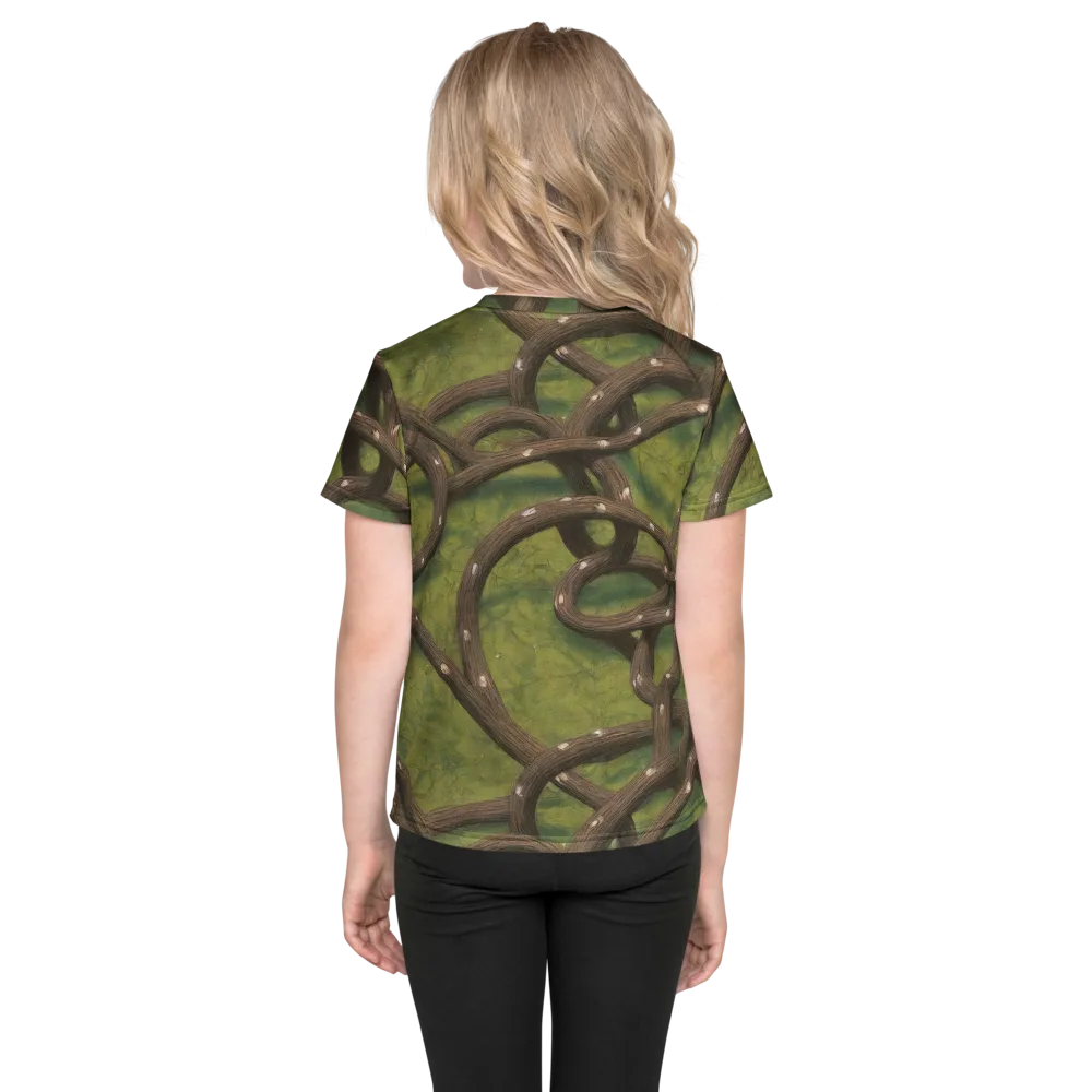 Vine Tangle on Kids Crew Neck T-Shirt — Back