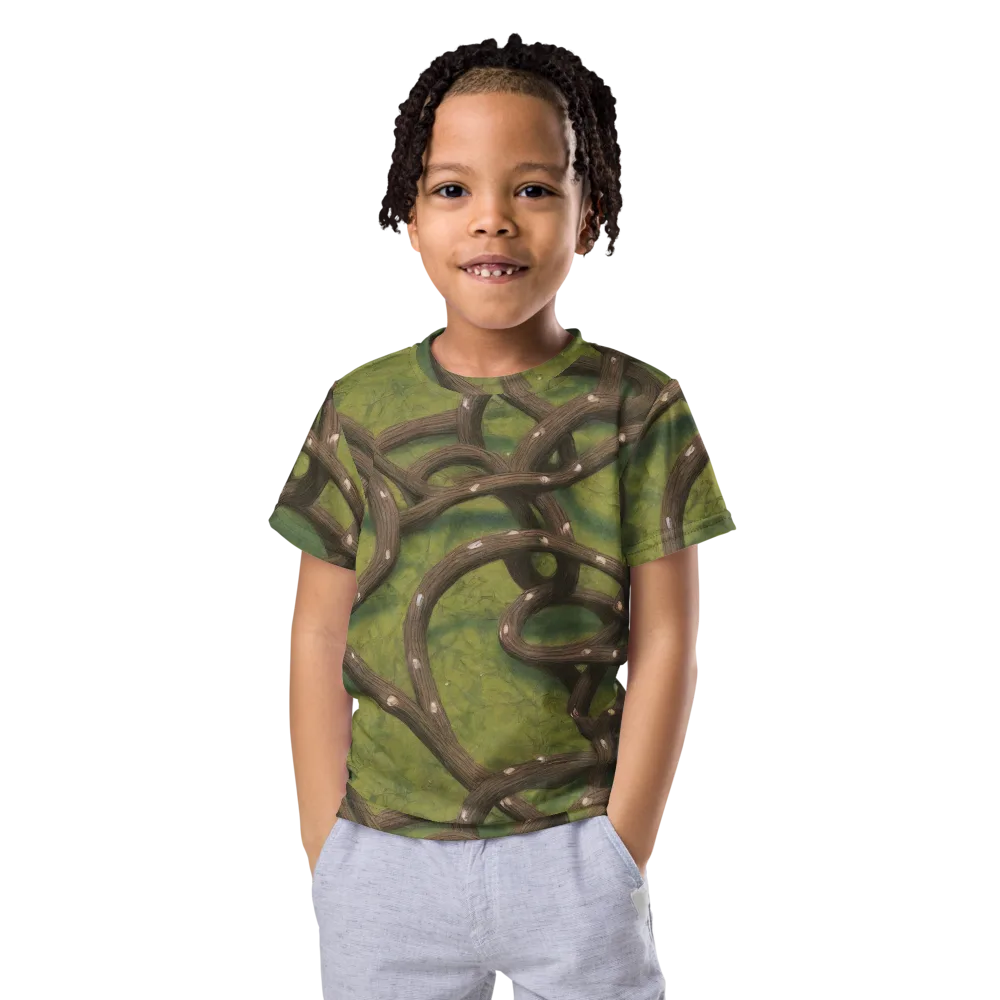Vine Tangle on Kids Crew Neck T-Shirt — Front