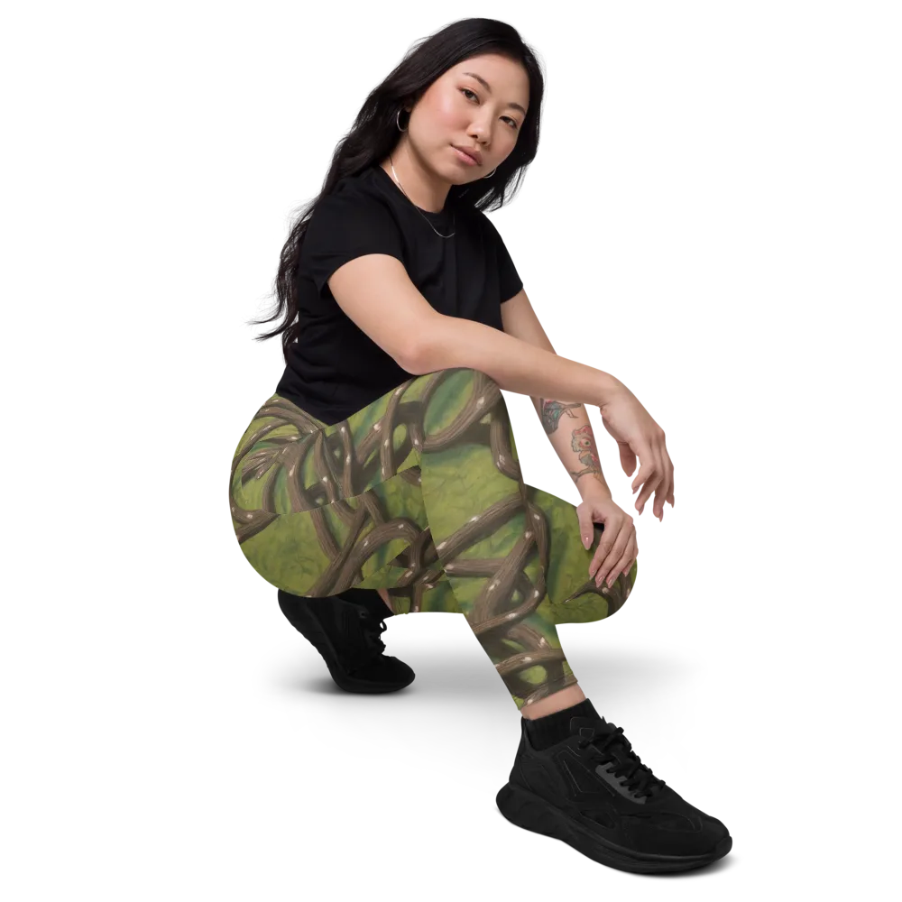 Vine Tangle on Leggings with Pockets — Right Front