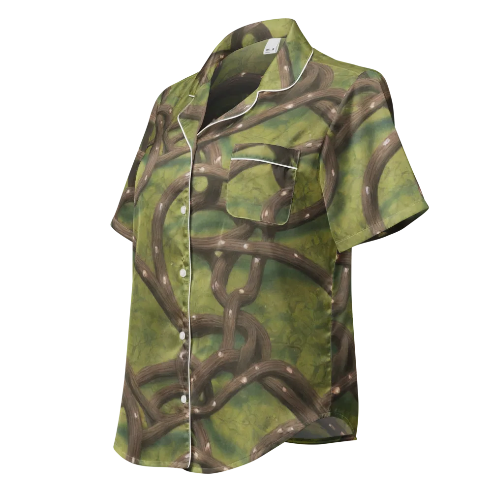 Vine Tangle on Women's Short Sleeve Pajama Top — Left Front