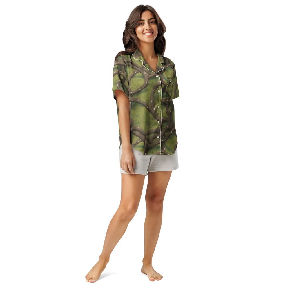 Vine Tangle on Women's Short Sleeve Pajama Top — Front