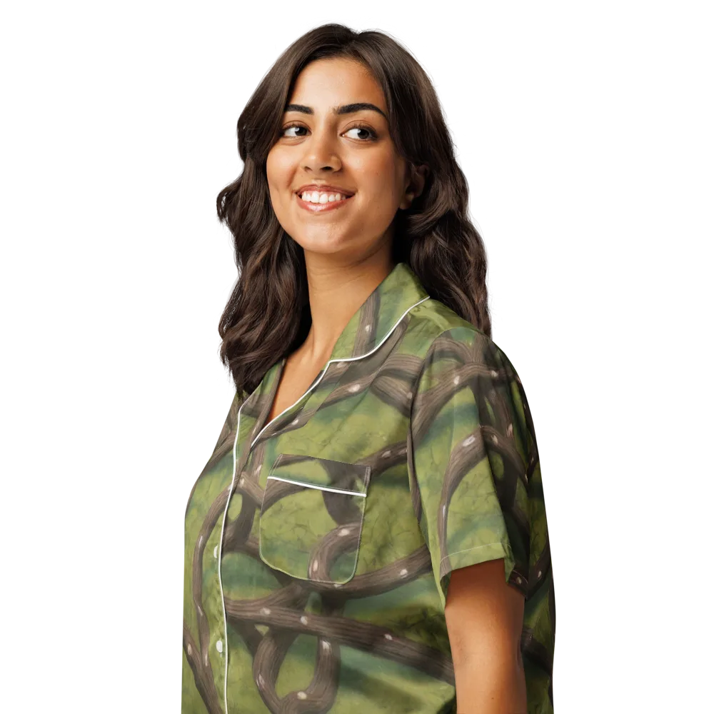 Vine Tangle on Women's Short Sleeve Pajama Top — Left Front