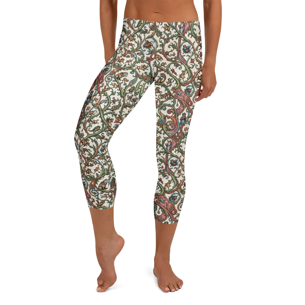 Verdant Bestiary on Capri Leggings — Front