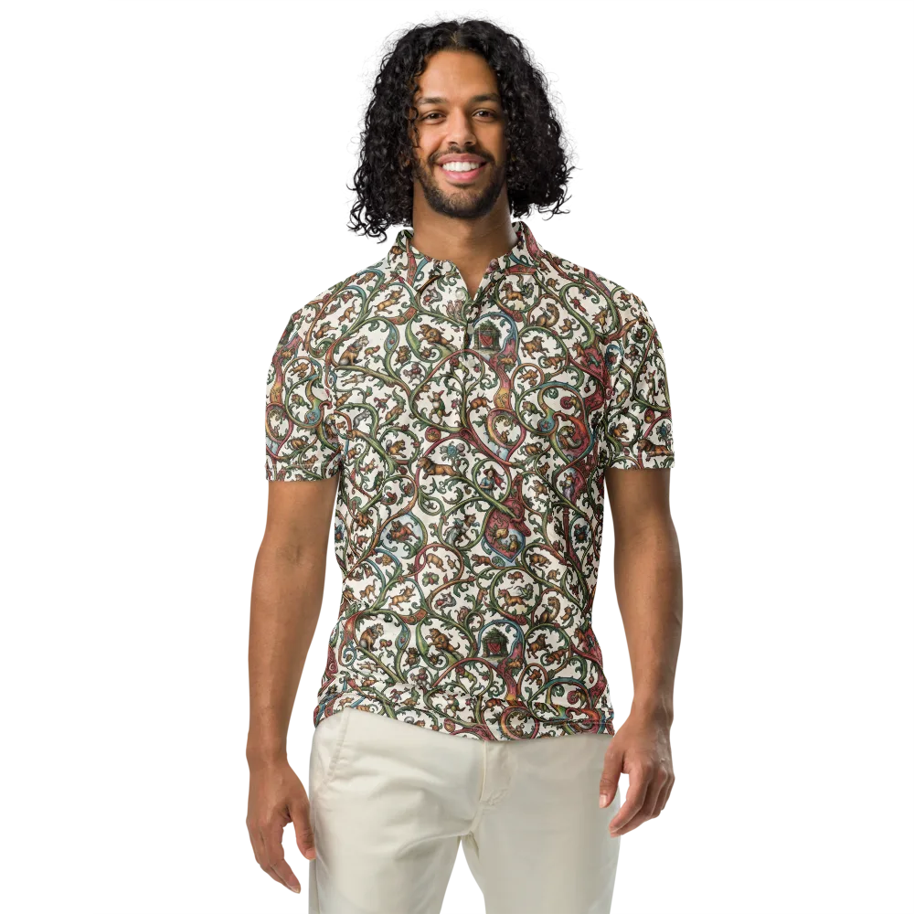 Verdant Bestiary on Men's Slim Fit Polo Shirt — Front