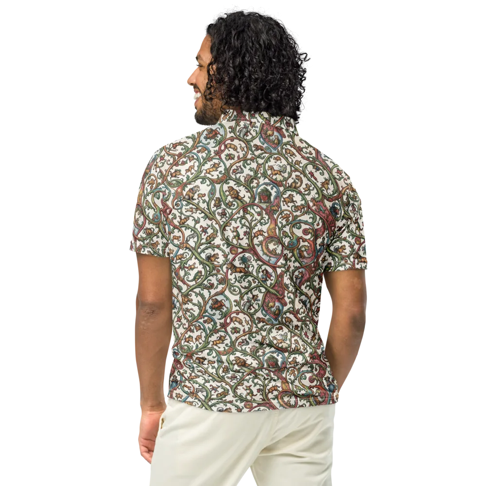Verdant Bestiary on Men's Slim Fit Polo Shirt — Back