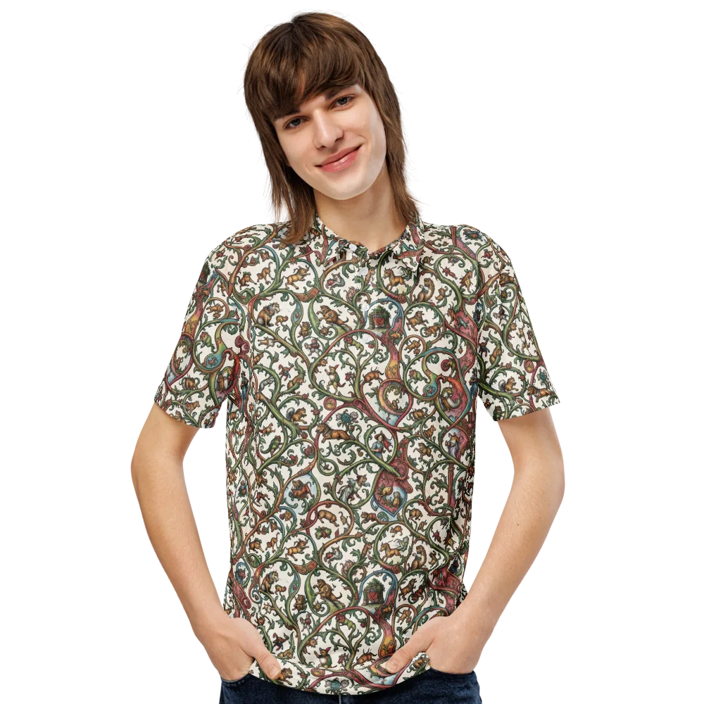 Verdant Bestiary on Men's Slim Fit Polo Shirt — Front