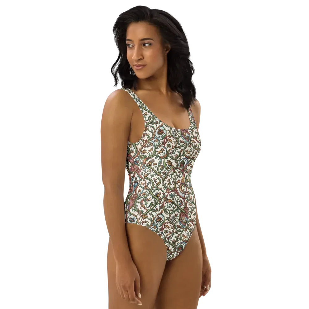 Verdant Bestiary on One-Piece Swimsuit — Right