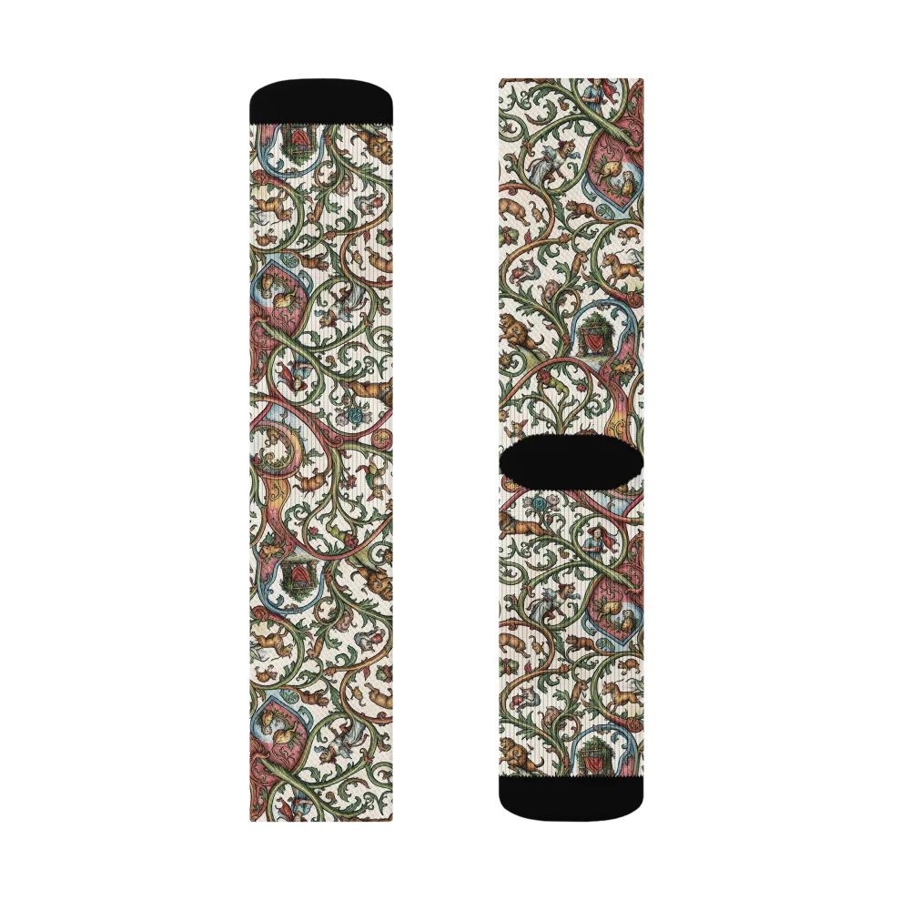 Verdant Bestiary on Socks — Left Sock