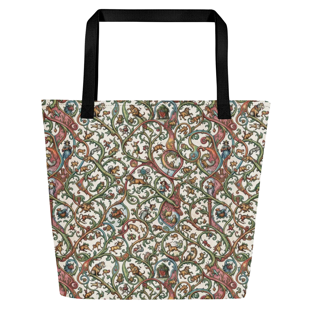 Verdant Bestiary on Large Tote Bag W/ Pocket — Front
