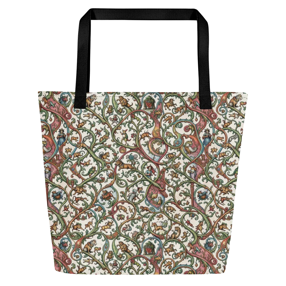 Verdant Bestiary on Large Tote Bag W/ Pocket — Front
