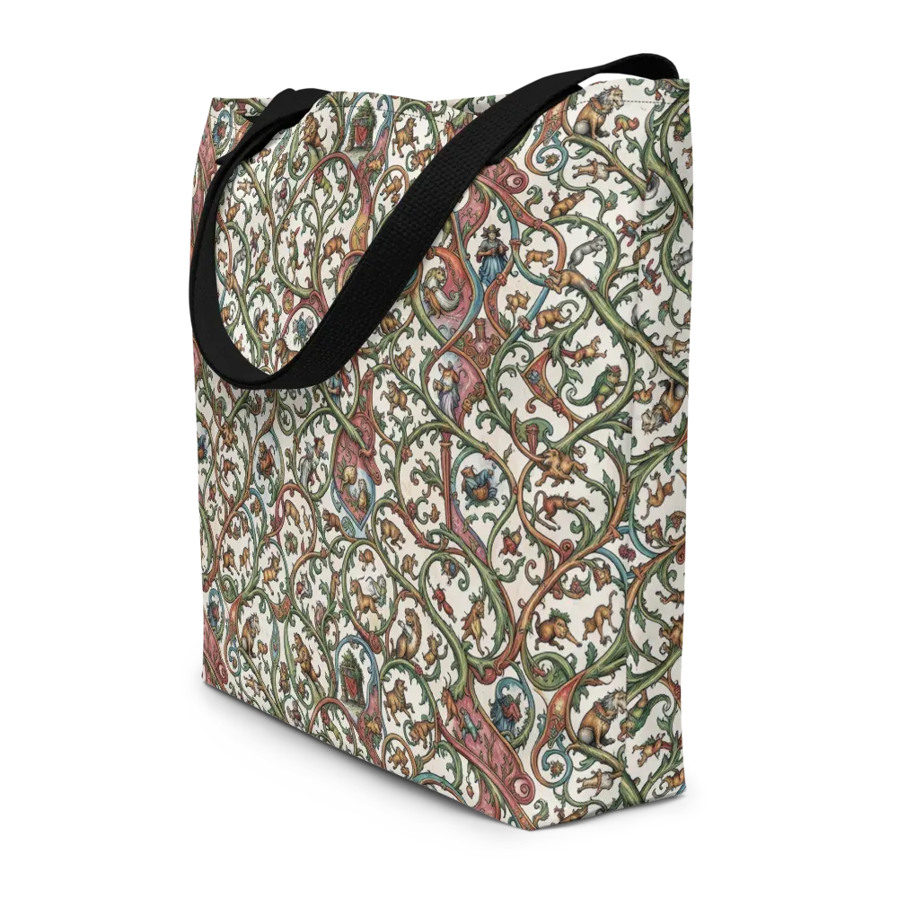 Verdant Bestiary on Large Tote Bag W/ Pocket — Front
