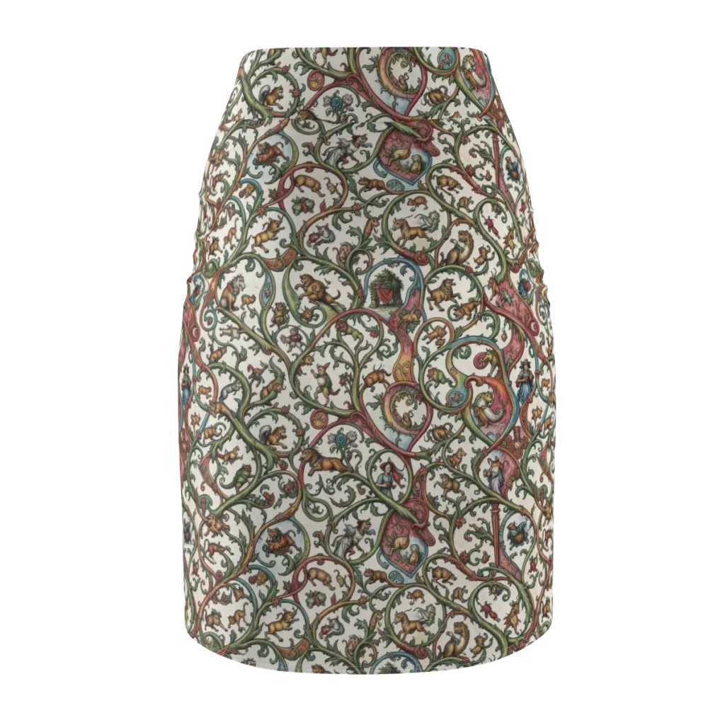 Verdant Bestiary on Pencil Skirt — Back
