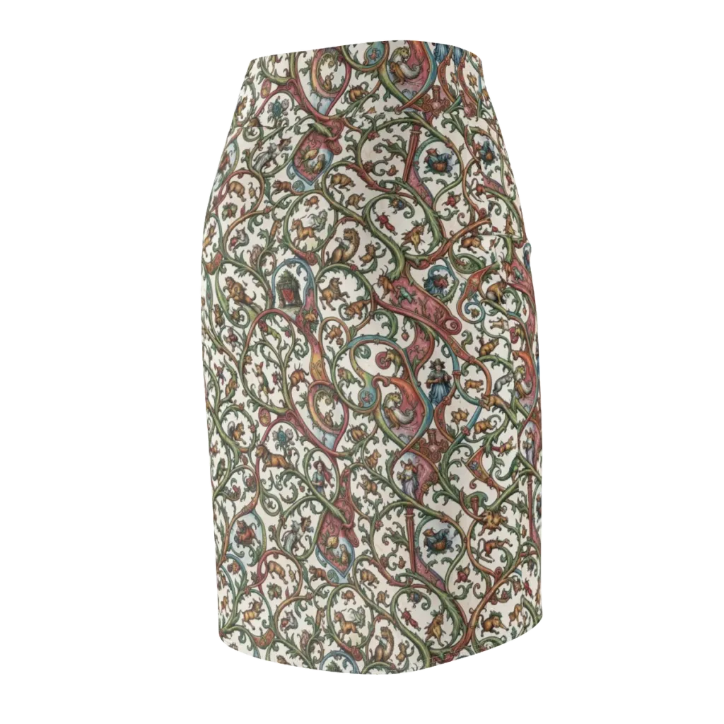 Verdant Bestiary on Pencil Skirt — Back Side