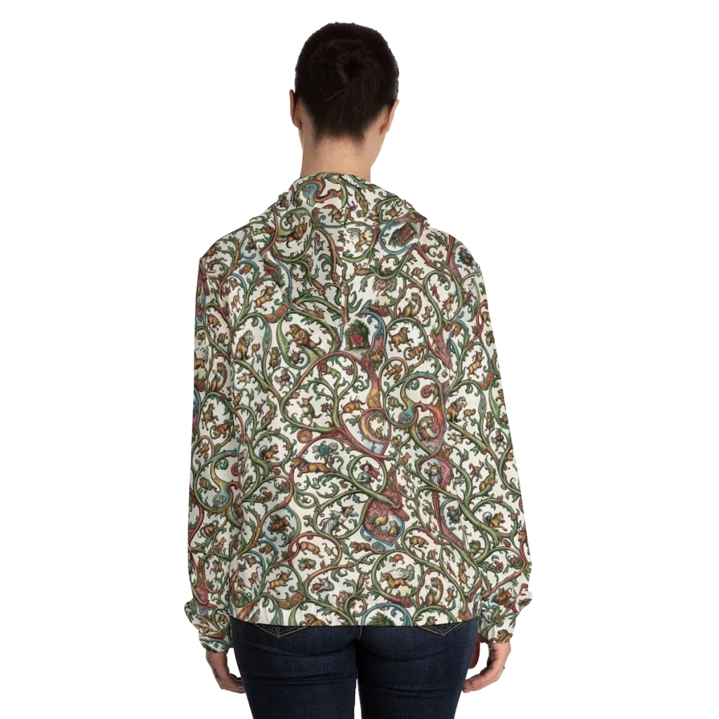Verdant Bestiary on Women's Full-Zip Hoodie — Back On Person