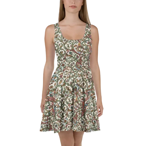 Verdant Bestiary on a Skater Dress