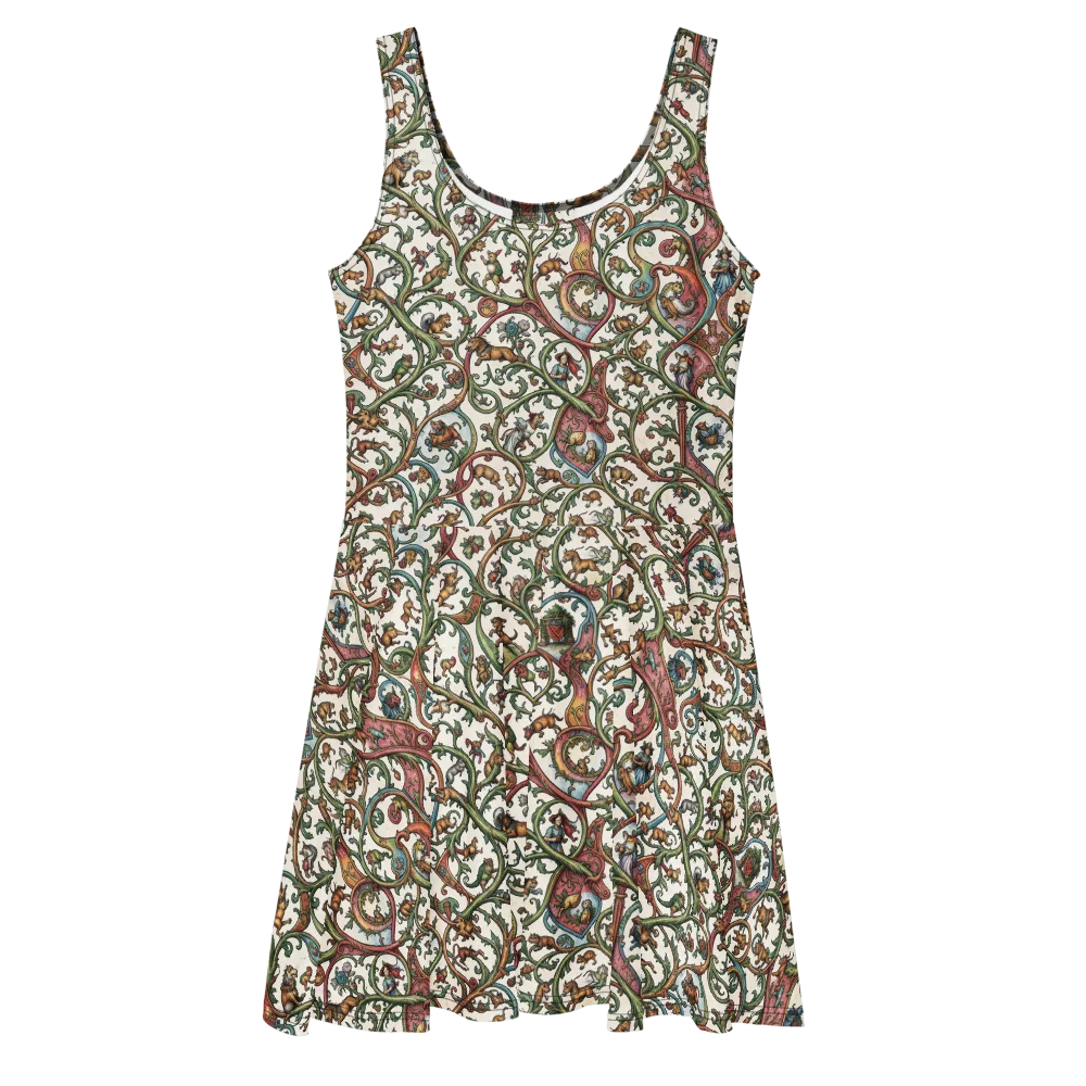 Verdant Bestiary on Skater Dress — Front