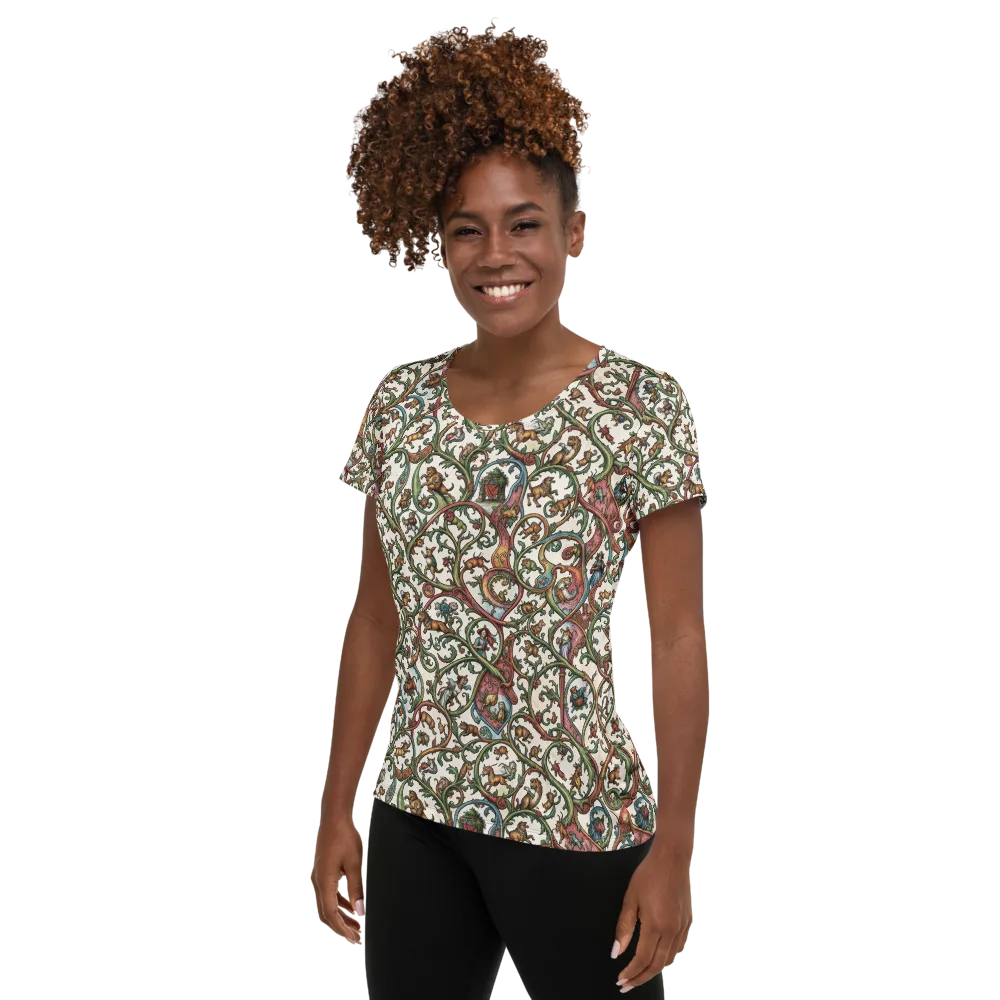 Verdant Bestiary on Women's Athletic T-Shirt — Left