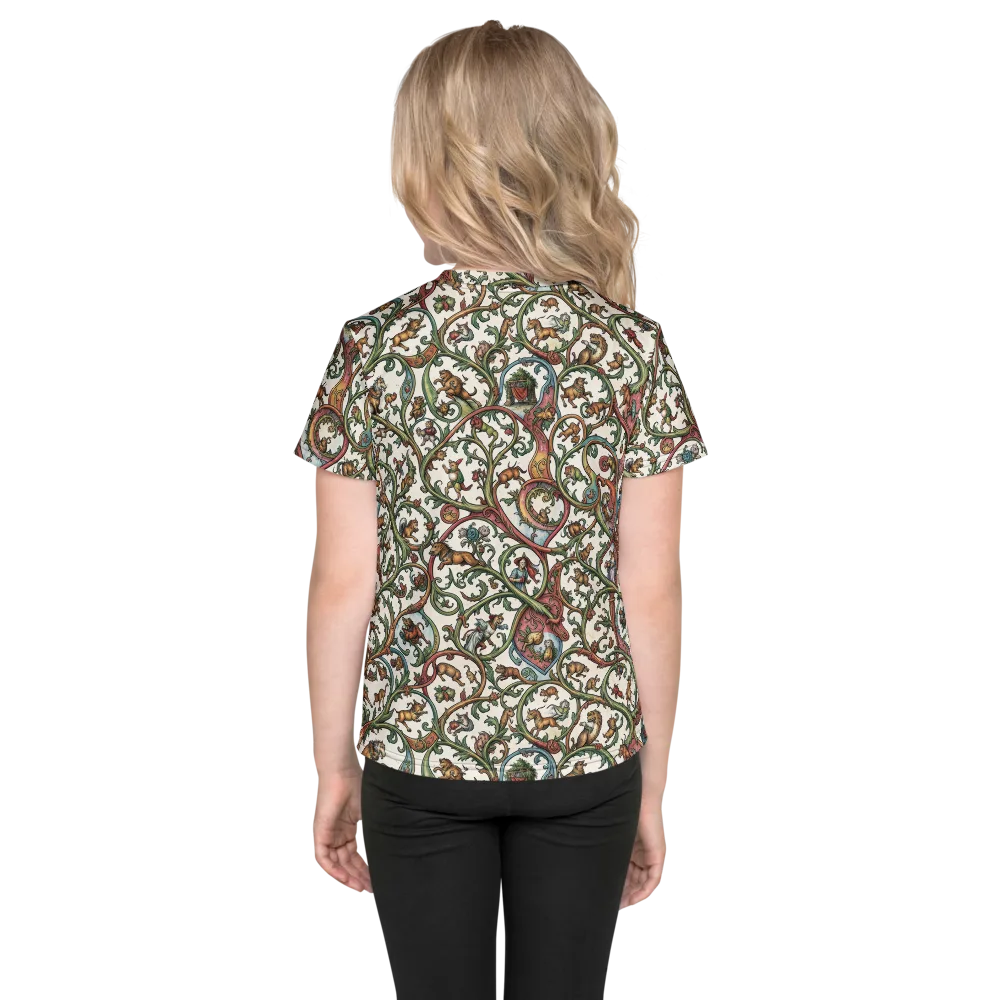 Verdant Bestiary on Kids Crew Neck T-Shirt — Back