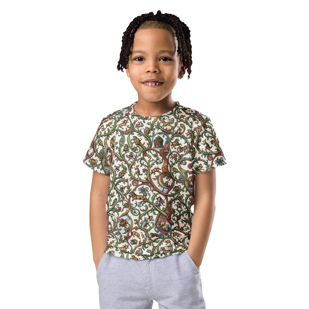 Verdant Bestiary on Kids Crew Neck T-Shirt — Front