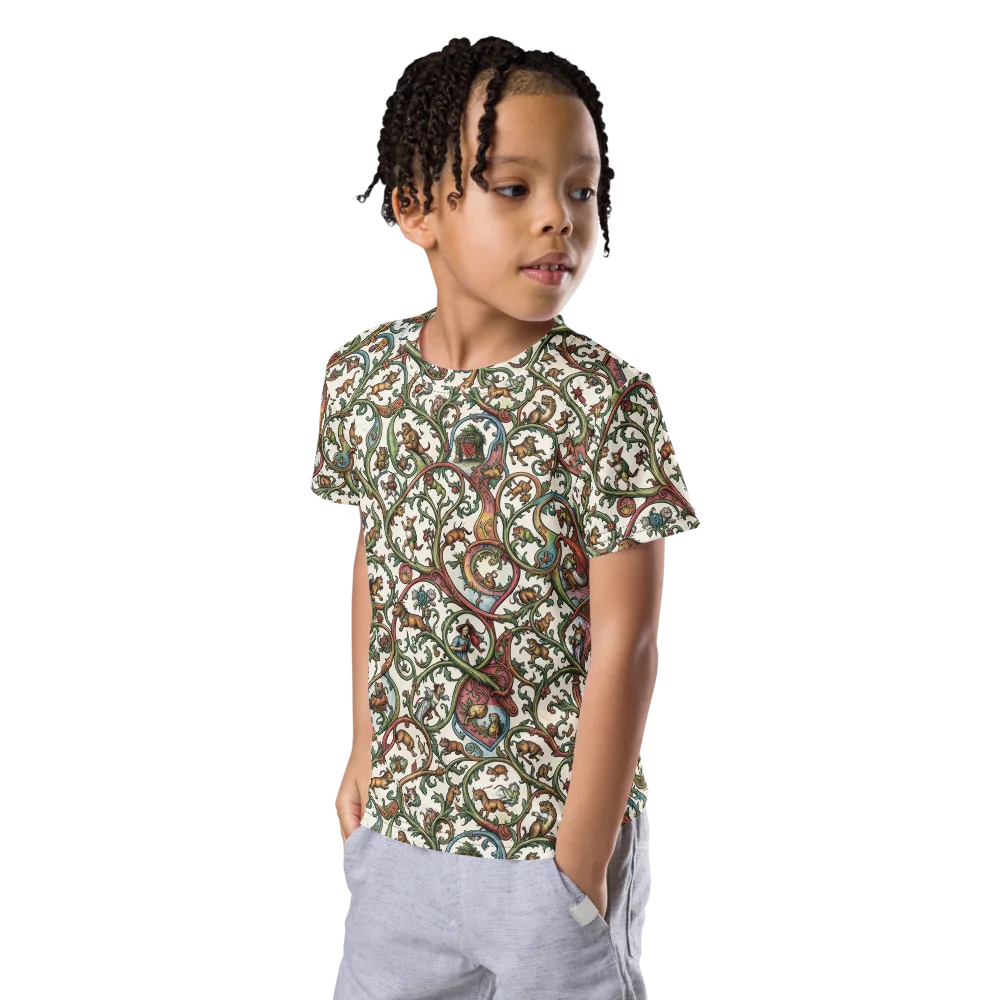 Verdant Bestiary on Kids Crew Neck T-Shirt — Left Front