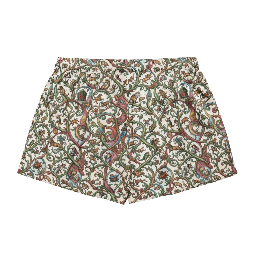 Verdant Bestiary on Women's Pajama Shorts — Back